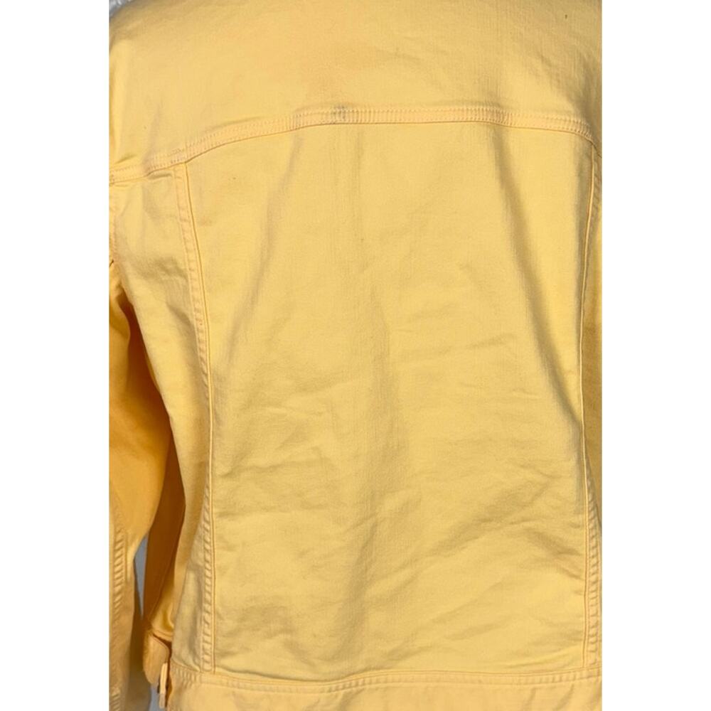 Talbots Plus Size 1x Yellow Button Front Denim Je… - image 7